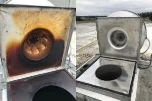Restaurant hood vent cleaning